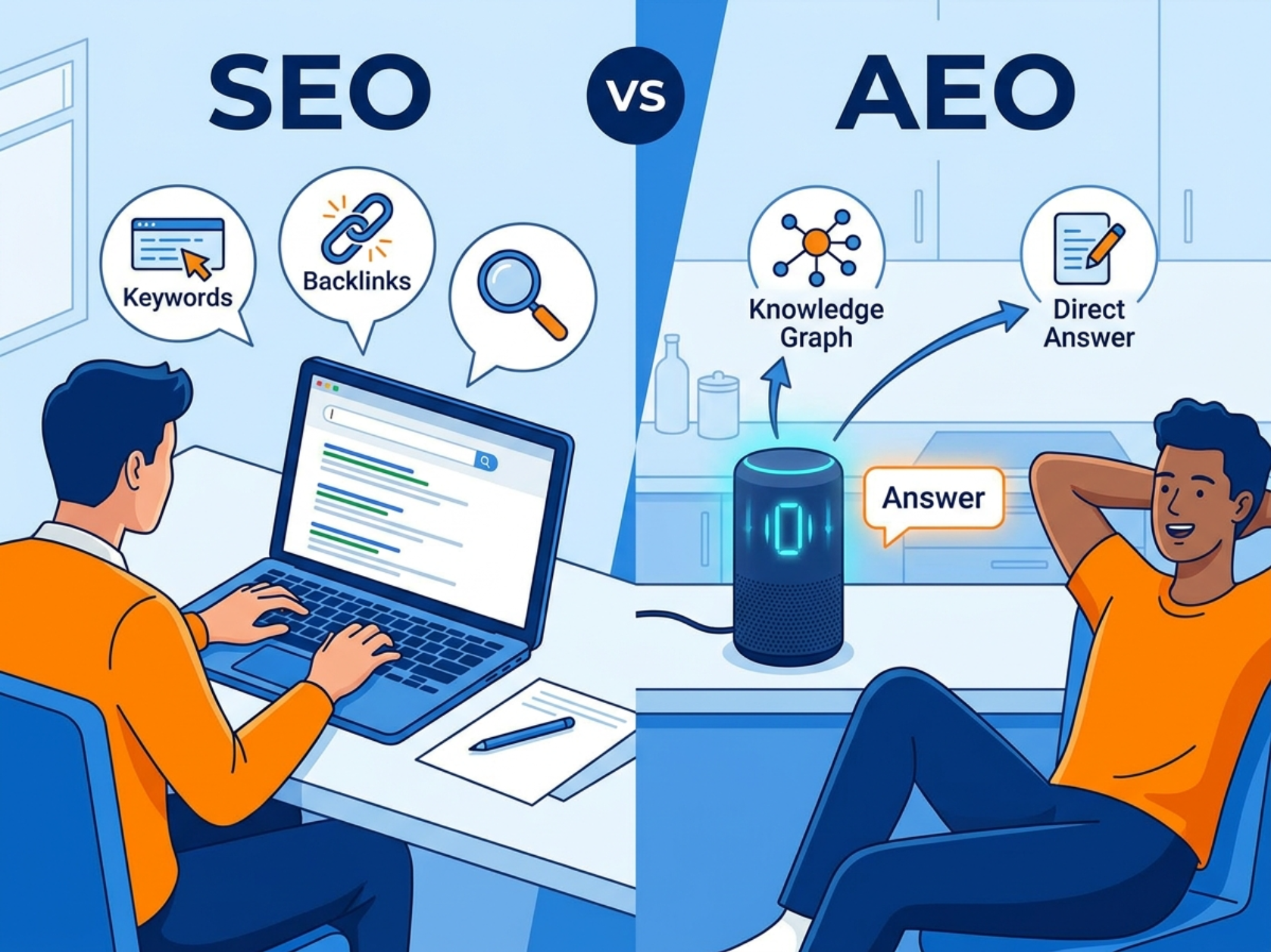 SEO vs AEO, AEO là gì?